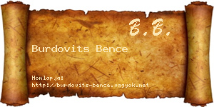 Burdovits Bence névjegykártya